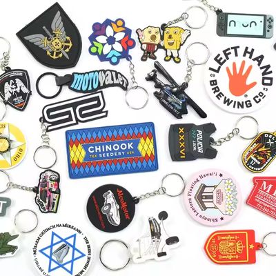 Factory Wholesale PVC Cartoon Animals Custom Rubber 2D Soft  Design Keychain Custom Keyring 
