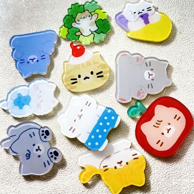 acheter Logo imprimé sur mesure épingle acrylique avec support magnétique et face tranchée en douceur pour épingles et badges personnalisés online manufacture