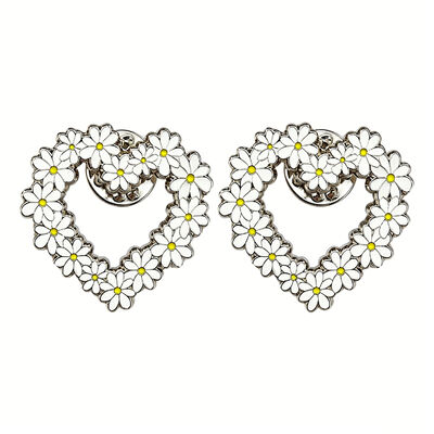 acheter Daisy émail épingles en forme de cœur broche épingle de lapelet pour sac à dos veste cadeau de mode en gros online manufacture