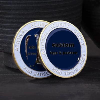 Logo personnalisé argent personnalisé anodisé aluminium Blancs métalliques marque personnalisée Challenge personnalisé pièce d'or pour la gravure