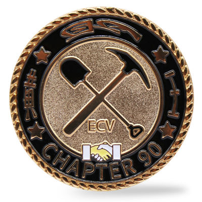 Monnaie personnalisée en émail doux plaqué or 2 pouces Monnaie commémorative de défi pour objets de collection