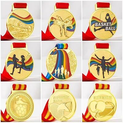 Médaille d'or académique militaire personnalisée en ligne Médailles sportives gravées en 3D