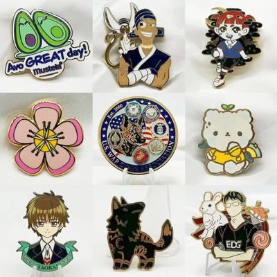 Logo personnalisé Emblème métallique en émail dur Jersey de mode épingles décoratives