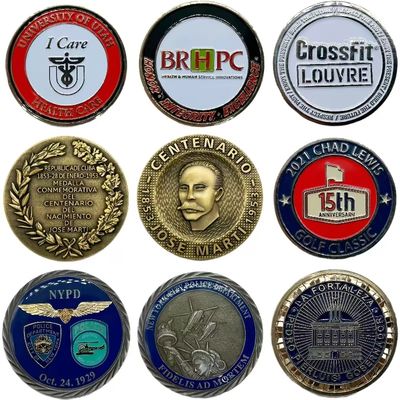 Personalized Custom Metal Soft Enamel Coins Manufacture Coin Challenge  Double Side Metal Coin