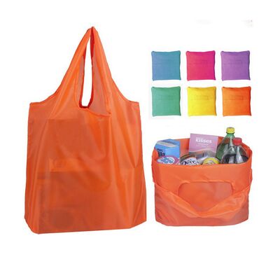 Un bon prix. Sac d'épicerie pliable en polyester en gros - Sac d'épicerie réutilisable léger Logo personnalisé pour le supermarché en ligne