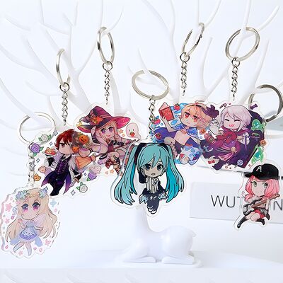 Un bon prix. Porte-clés acrylique personnalisé avec processus transparent et chaînes de liaison pour porte-clés dans des couleurs personnalisées pour usage promotionnel en ligne