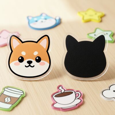 Un bon prix. Autocollant de réfrigérateur en acrylique personnalisé à haute transparence avec un design magnétique puissant et une taille et une forme personnalisables en ligne