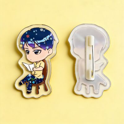 Un bon prix. Badge d'épingle acrylique personnalisé - Broche d'anime japonaise mignonne pour filles, accessoire de mode de haute qualité en ligne