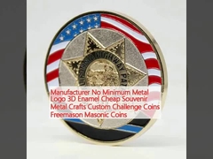 Fabricant Pas de logo métallique minimum 3D émail Souvenir bon marché Artisanat métallique Coins de défi personnalisés Coins maçonniques