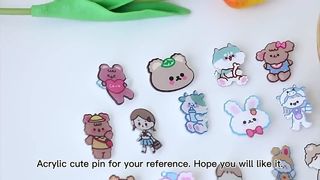 Broche d'anime personnalisée-badge d'épingle acrylique de dessin animé japonais mignon, accessoires et décor de haute qualité pour fille